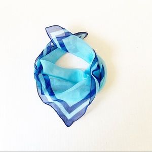 5/$25 Sheer square blue stripe scarf